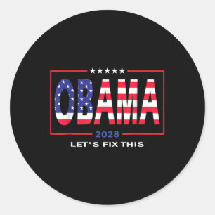 Obama Retro Patriotisches 2028 Politisches US-Flag Runder Aufkleber