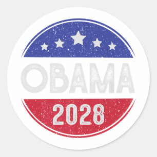Obama Retro Vintag Flag Patriotic 2028 Politik Runder Aufkleber