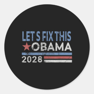 Obama Retro Vintag Patriotic 2028 Lasse, dies zu b Runder Aufkleber