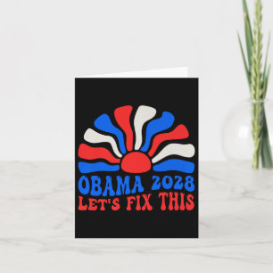 Obama Retro Vintag US Flag Patriotic Protest 2028 Karte