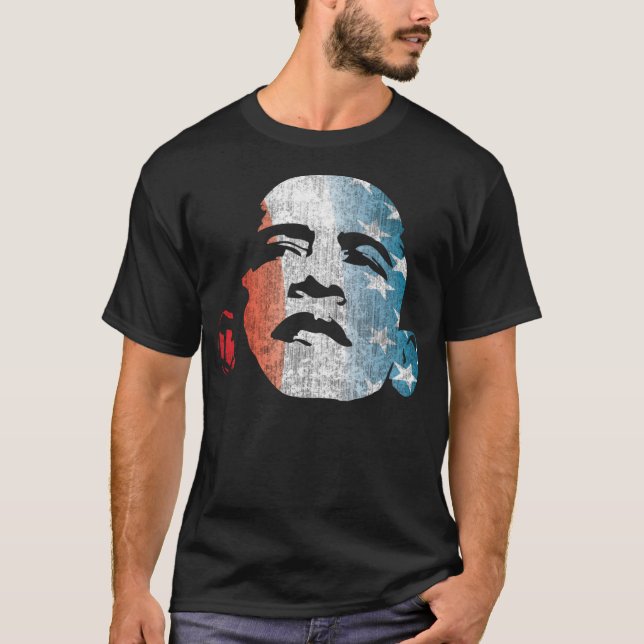 Obama-rotes weißes und Blau 12 T-Shirt (Vorderseite)