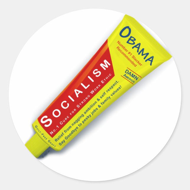 Obama Salve Runder Aufkleber (Vorderseite)