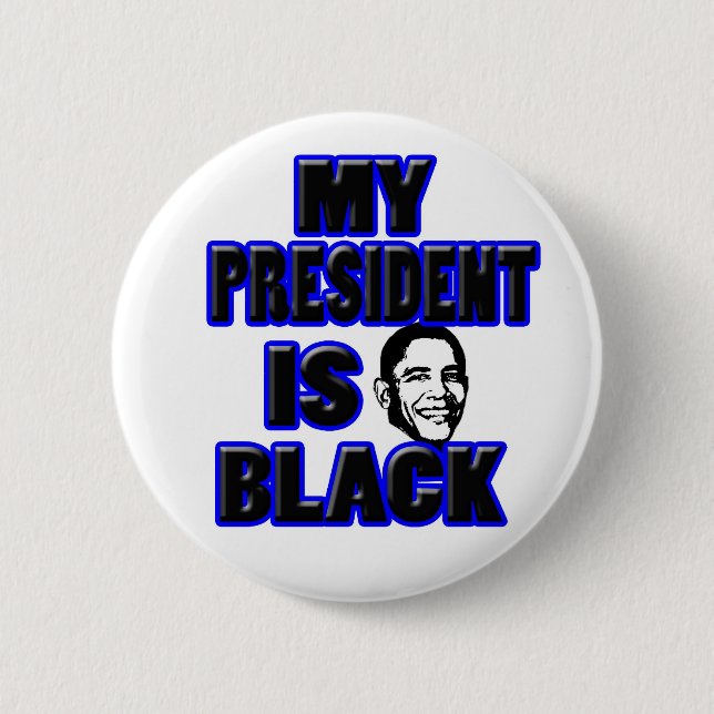 Obama-schwarzer Präsident Button (Vorderseite)