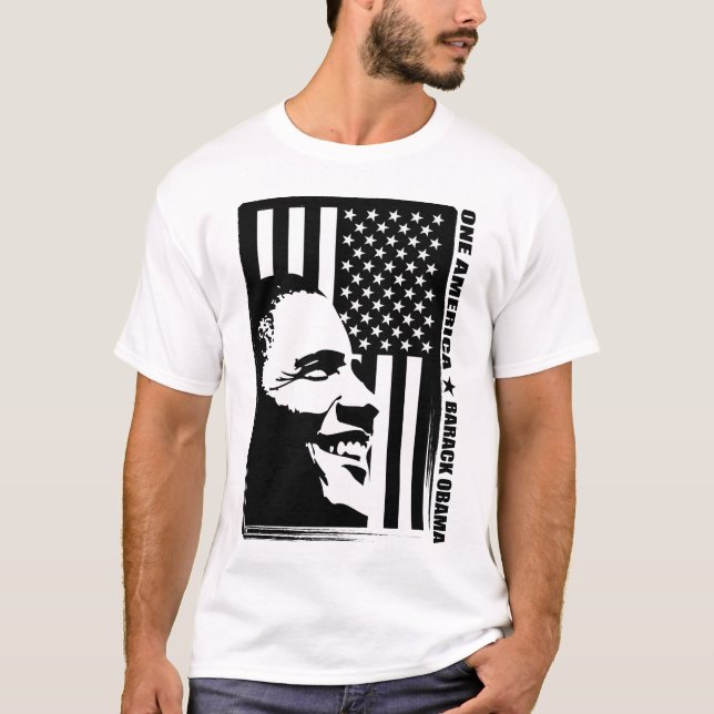 Obama Schwarzweiss T-Shirt (Vorderseite)