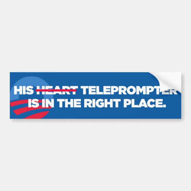 Obama seines Teleprompters im rechten Autoaufkleber (Vorne)