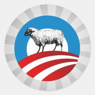 OBAMA SHEEP RUNDER AUFKLEBER