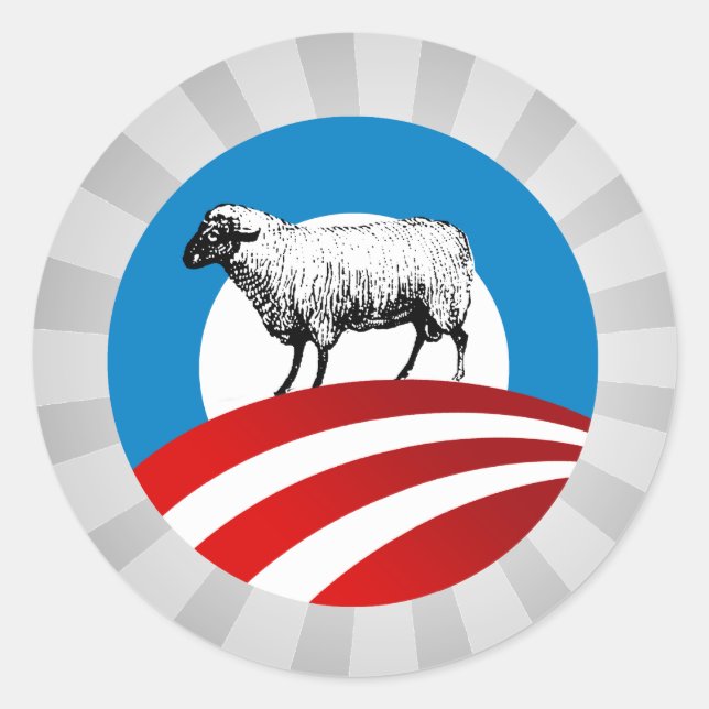 OBAMA SHEEP RUNDER AUFKLEBER (Vorderseite)
