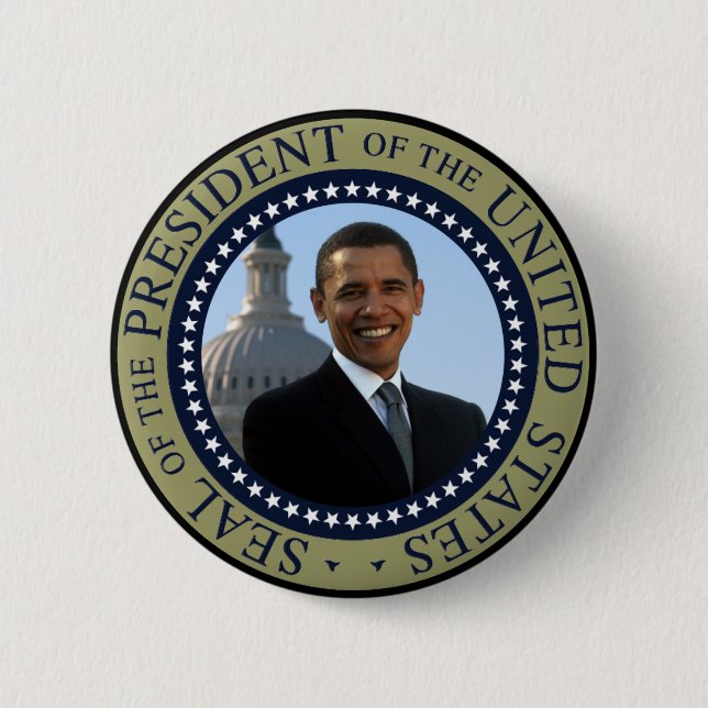 Obama-Siegel-Gold Button (Vorderseite)