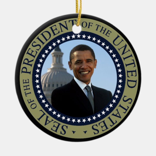 Obama-Siegel-GoldpräsidentenSiegel Keramikornament (Vorne)