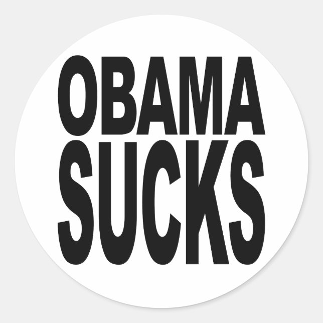 Obama Sind zum Kotzen Runder Aufkleber (Vorderseite)