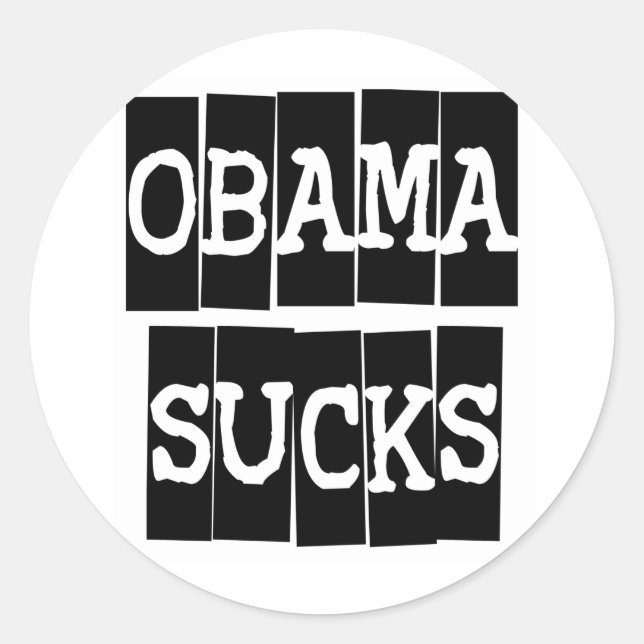 Obama Sind zum Kotzen Runder Aufkleber (Vorderseite)