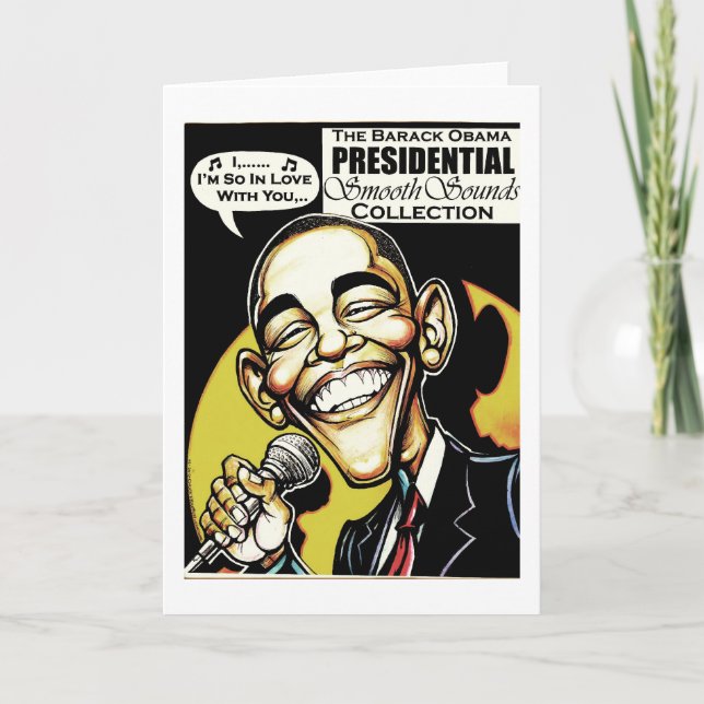 Obama singt! Gruß-Karte Karte (Vorderseite)