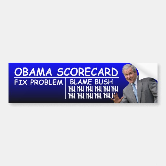 Obama-Spielstandskarte: Schuld Bush Autoaufkleber (Vorne)