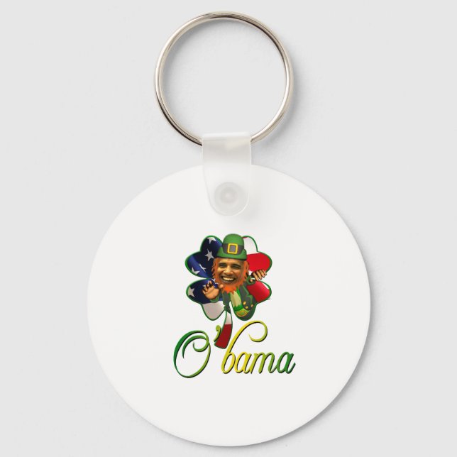 Obama St. Patrick's Day Spirit Schlüsselanhänger (Vorderseite)