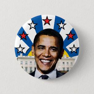 Obama Sterne und Streifen Sonnenaufgang Knopf Button