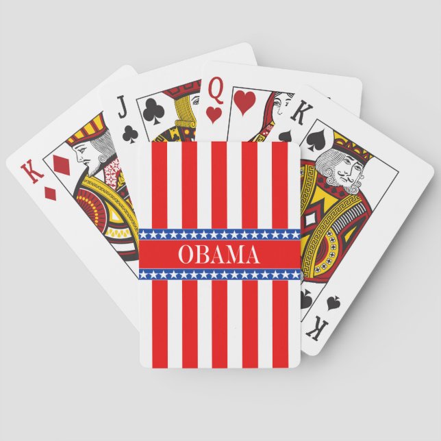 Obama - Sterne und Streifen Spielkarten (Rückseite)