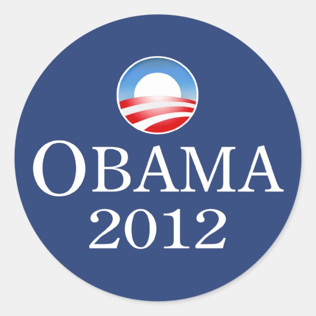 Obama-Sticker 2012 Runder Aufkleber (Vorderseite)