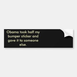 Obama-Stola Hälfte mein bumber Aufkleber Autoaufkleber
