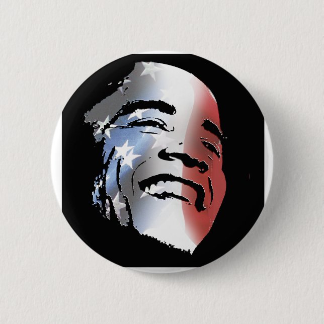 Obama StStripe 3black Button (Vorderseite)