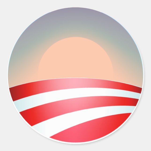 Obama Sunset Runder Aufkleber (Vorderseite)