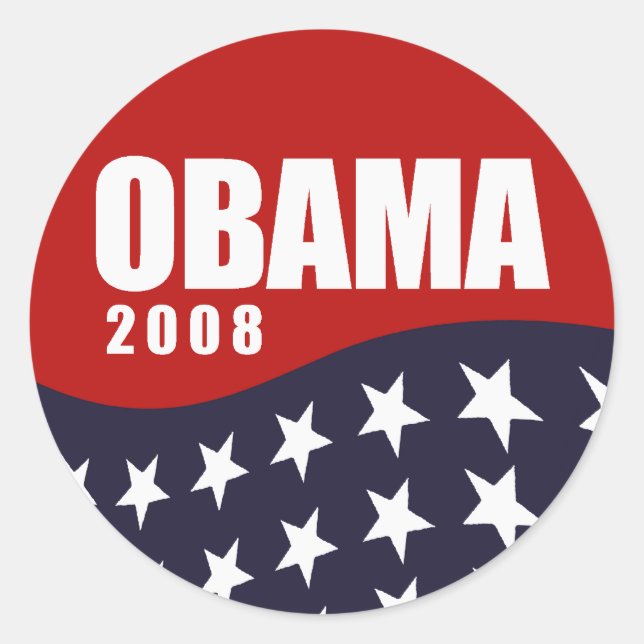 Obama-T - Shirt 2008 Runder Aufkleber (Vorderseite)