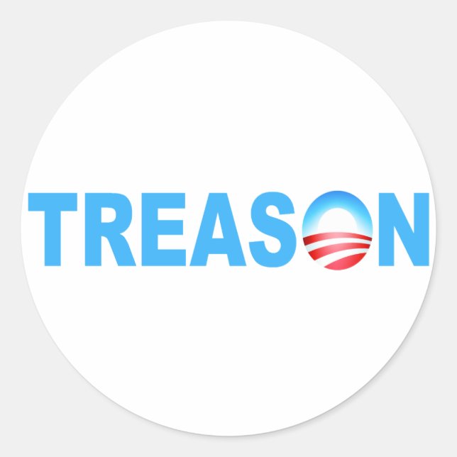 OBAMA TREASON RUNDER AUFKLEBER (Vorderseite)