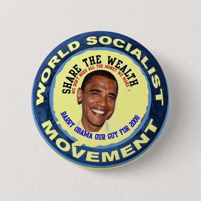 Obama unser Typ, sozialistisch Button (Vorderseite)