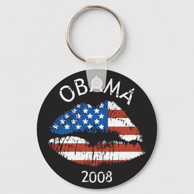 OBAMA US Flag Lips Schlüsselanhänger 89226 (Vorderseite)