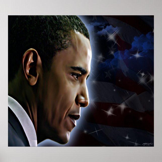 Obama-US Flagge Poster (Vorne)