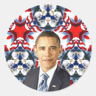 Obama, USA_ Runder Aufkleber