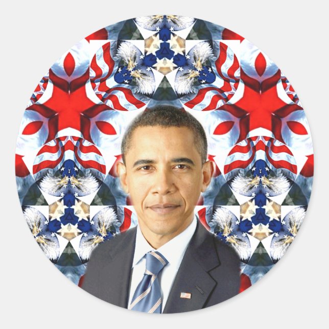 Obama, USA_ Runder Aufkleber (Vorderseite)