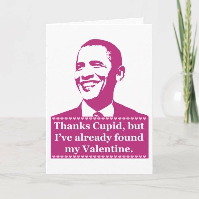Obama-Valentinstag-Karte Feiertagskarte (Vorderseite)