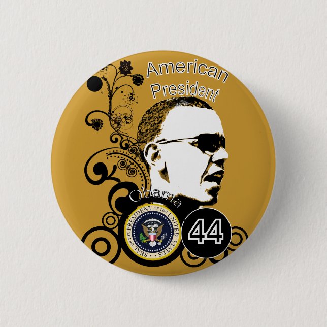 Obama verändert die Hintergrundfarbe Button (Vorderseite)