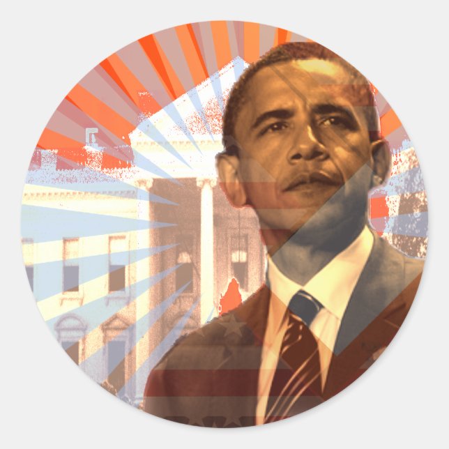 Obama-Veränderung Runder Aufkleber (Vorderseite)