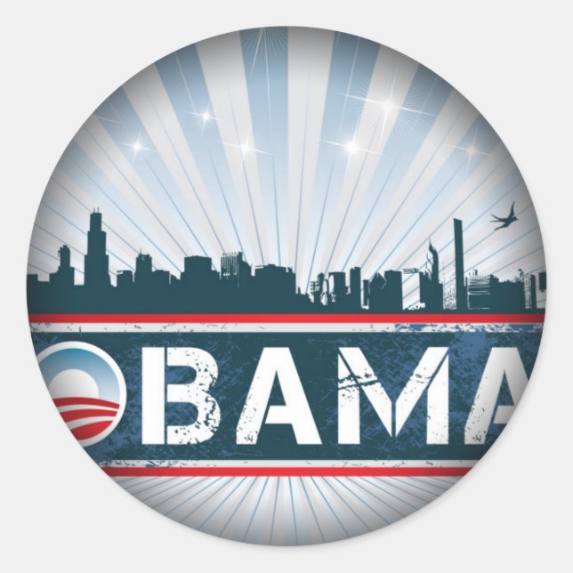 Obama verblassen, um ringsum Aufkleber zu (Vorderseite)