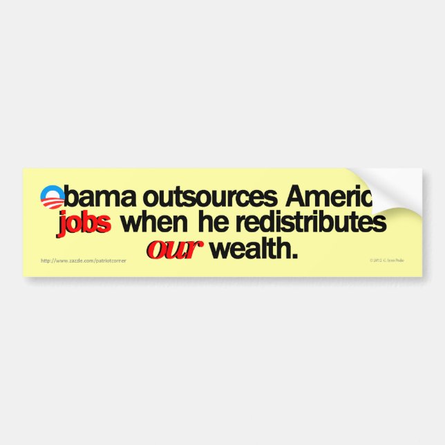 Obama verteilt Amerika-Reichtums-Autoaufkleber neu Autoaufkleber (Vorne)
