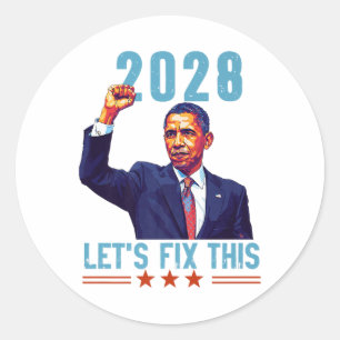 Obama Vintag Patriotic 2028 politische Protestrund Runder Aufkleber