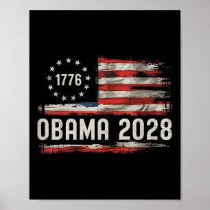 Obama Vintag Präsident 2028 Obama Retro Flag Amer Poster
