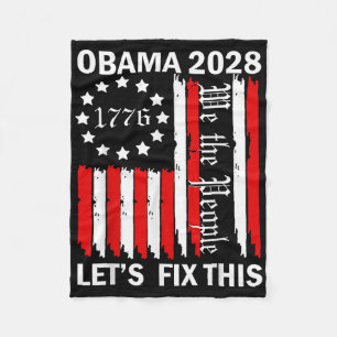Obama Vintag Retro Patriotic 2028 politische Prote Fleecedecke