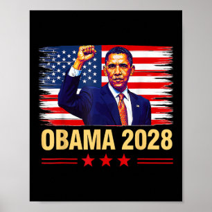Obama Vintage Präsident 2028 Obama Retro Flagge Am Poster