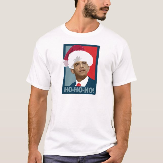 Obama-Weihnachten Ho Ho Ho T-Shirt (Vorderseite)