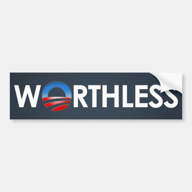 Obama wertlos autoaufkleber (Vorne)
