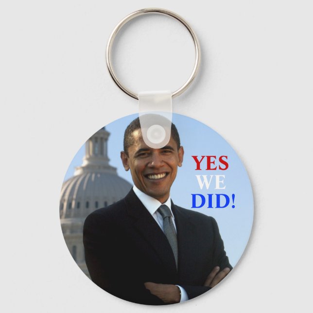 Obama Yes We Did! Schlüsselanhänger (Vorderseite)