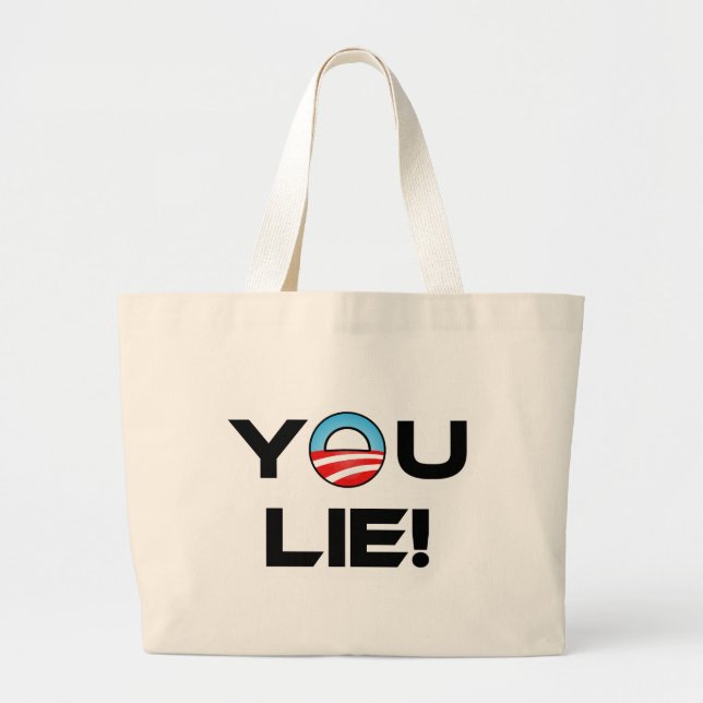 Obama You Lie Jumbo Stoffbeutel (Vorne)