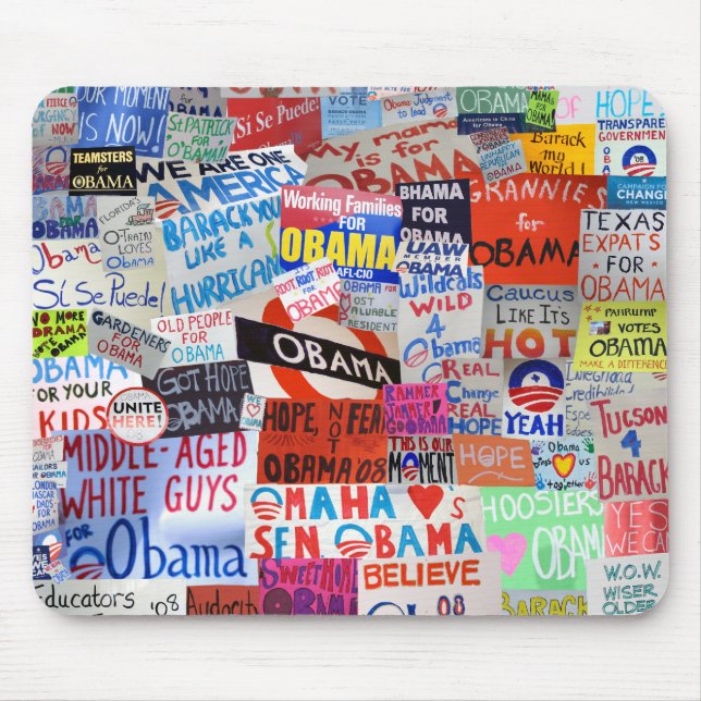 Obama-Zeichen-Collage Mousepad (Vorne)