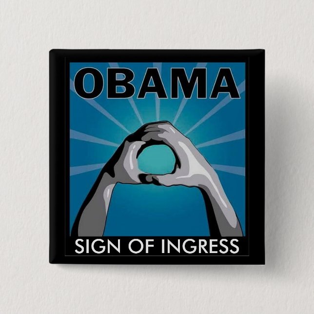 OBAMA-ZEICHEN DES EINTRITTS SIGEN DES EINTRITTS BUTTON (Vorderseite)