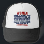 Obama zitiert Frauenrechte Truckerkappe<br><div class="desc">Pro Choice Frauen werden dieses Design schätzen. Frauen sind keine Interessengruppe. Sie sind Mütter,  Töchter,  Schwestern und Ehefrauen. Sie sind die Hälfte dieses Landes und sie sind durchaus in der Lage,  ihre eigenen gesundheitlichen Entscheidungen zu treffen. Ein Präsident Obama zitiert die Wählerinnen.</div>