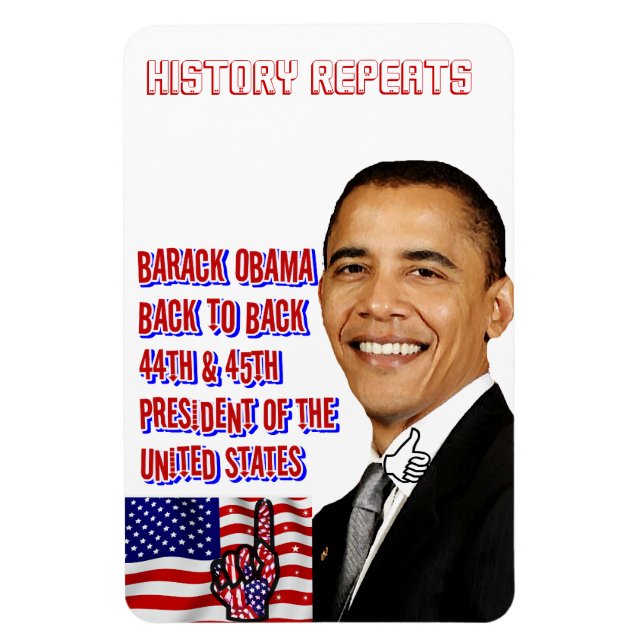 Obama, Zurück zu Back_Premium Flexi Magnet (Vertikal)