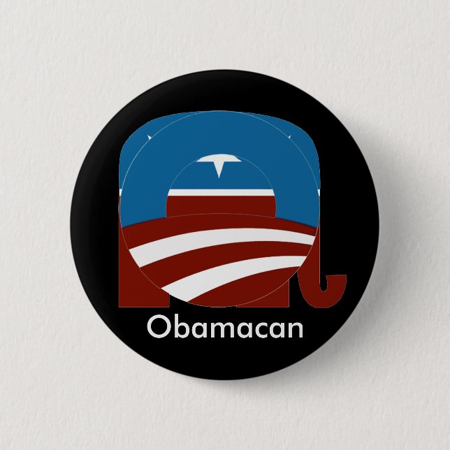 Obamacan Knopf, dunkel Button (Vorderseite)