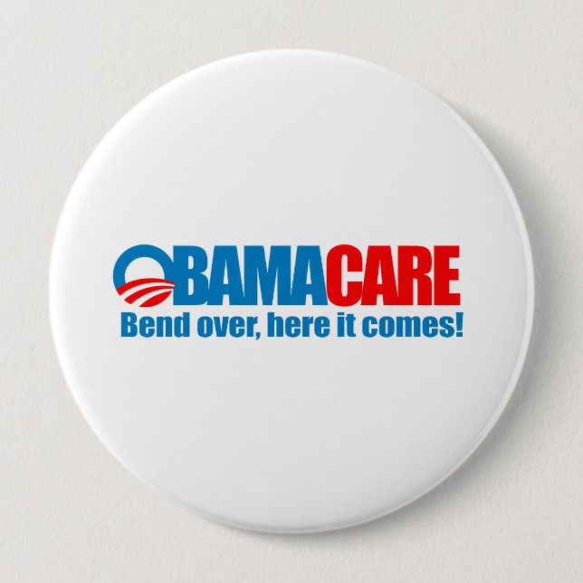 Obamacare - Biegung hierhin kommt sie Button (Vorderseite)